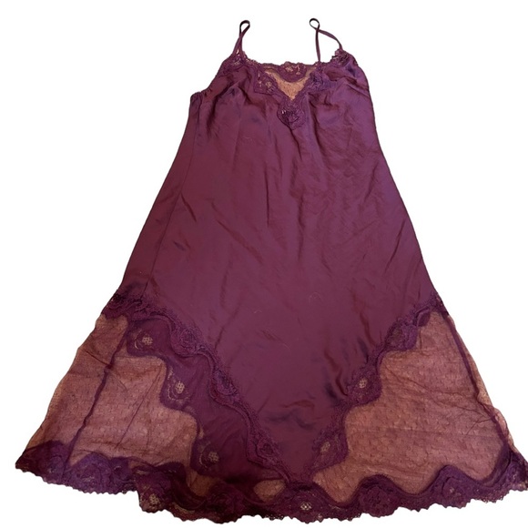 Victoria's Secret Other - Victorias Secret maroon satin slip dress nightgown